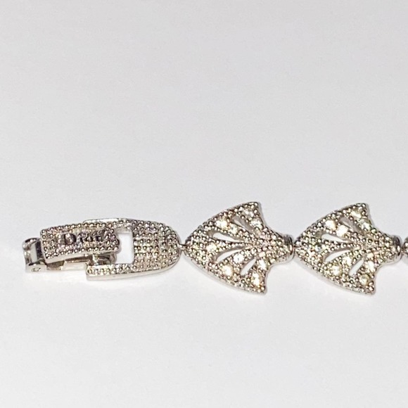 Christian Dior Silver Crystal Rhinestone Logo Filigree ICY BLING Chain Bracelet - Picture 8 of 12